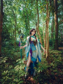 《阴阳师手游》八百比丘尼苍之雀羽 C O S P L A Y_阴阳师——八百比丘尼 苍之雀羽 (7)
