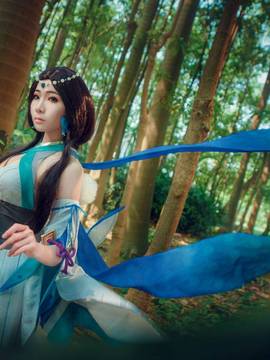 《阴阳师手游》八百比丘尼苍之雀羽 C O S P L A Y_阴阳师——八百比丘尼 苍之雀羽 (1)