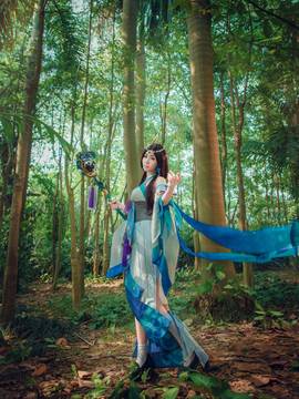 《阴阳师手游》八百比丘尼苍之雀羽 C O S P L A Y_阴阳师——八百比丘尼 苍之雀羽 (4)