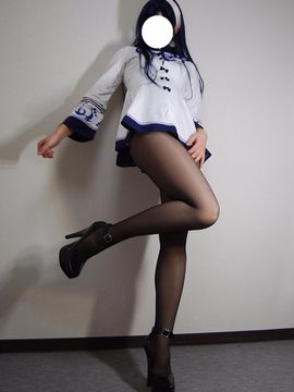 超ミニ黒スト制服コス_074