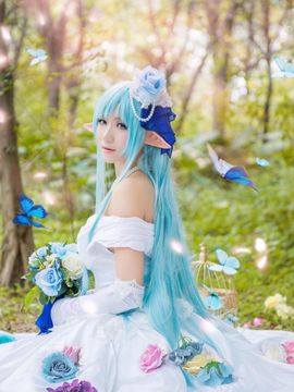 《刀剑神域》 亚丝娜ALO精灵婚纱 C O S P L A Y_0021