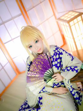 fate zero saber新年浴衣COS_SABER和服 C O S (7)