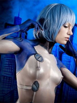Evangelion - Rei and Asuka bodypaint cosplay_04_DSC_0355s
