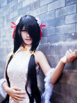 《date a live》時崎狂三除夕快乐 C O S P L A Y_狂三同人白旗袍 (1)