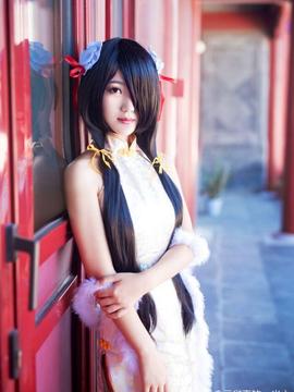 《date a live》時崎狂三除夕快乐 C O S P L A Y_狂三同人白旗袍 (3)