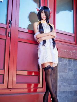 《date a live》時崎狂三除夕快乐 C O S P L A Y_狂三同人白旗袍 (4)