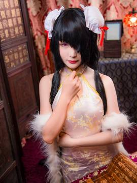 《date a live》時崎狂三除夕快乐 C O S P L A Y_时崎狂三同人白旗袍 (2)