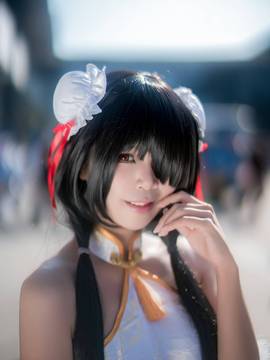 《约会大作战》狂三同人旗袍cp的正片 C O S P L A Y_#cp19##狂三##贺岁旗袍ver# (1)