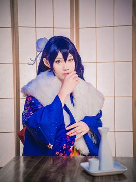 《Love Live!》田园海未未觉醒和服C O S_桜の中の海！正月和服未觉醒海 (2)
