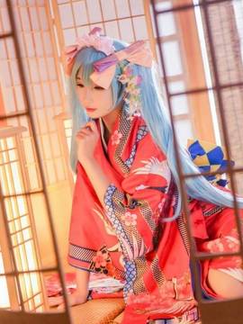 初音花色衣仙鹤和服 C O S_初音鹤车手办版 (6)