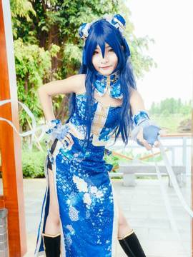 《Love Live!》园田海未觉醒旗袍 C O S P L A Y_第一次出umi感觉找的不太好_ (9)