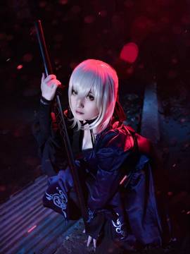 Saber黑王二设C O S P L A Y_saber黑礼服灵基三破 (6)