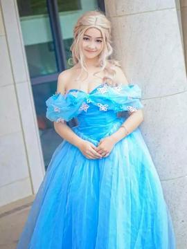 《灰姑娘仙蒂瑞拉》2015迪斯尼斯嘉丽版C O S P L A Y_只能说拍片那天热的生无可恋 (2)