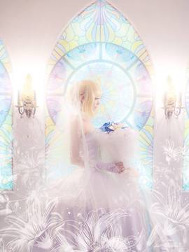 Saber型月10周年婚纱COS_TYPE-Moon十周年saber花嫁 (12)
