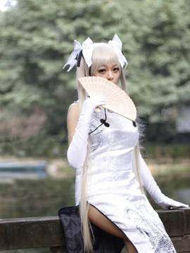 《缘之空》穹妹旗袍COSPLAY_缘之空 穹妹白旗袍 (5)