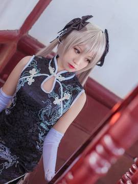 《缘之空》穹妹旗袍COSPLAY_穹妹黑旗袍 (9)
