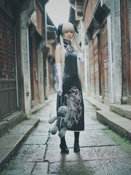 黑白无双？！《缘之空》春日野穹  C O S P L A Y_缘之空 穹妹 旗袍 (39)