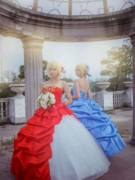 《王の恋》型月十周年Saber红蓝双王礼服C O S P L A Y  [ 编辑 ]_saber尼禄婚纱 (6)