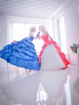 《王の恋》型月十周年Saber红蓝双王礼服C O S P L A Y  [ 编辑 ]_#型月十周年红蓝礼服# Saber 尼禄 (2)