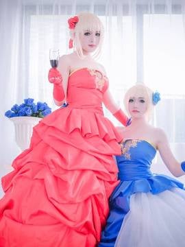 《王の恋》型月十周年Saber红蓝双王礼服C O S P L A Y  [ 编辑 ]_#型月十周年红蓝礼服# Saber 尼禄 (6)