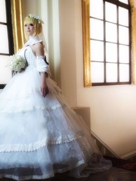 《Fate Stay Night 》Saber lily 同人婚纱 Cosplay_Saber lily 同人婚纱 C O S (4)