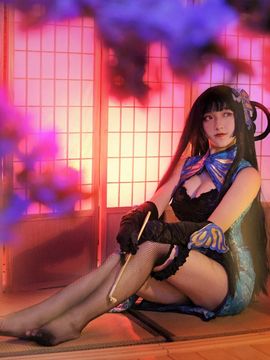 《四月一日灵异事件簿》壹原侑子中式青色旗袍 C O S P L A Y_壹原侑子中式青色旗袍 C O S (12)