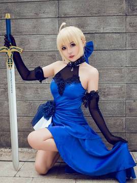 《FateGrand Order》extella saber礼服 C O S P L A Y_Saber蓝礼服.ver COS (10)