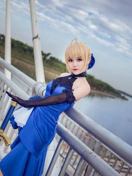 《FateGrand Order》extella saber礼服 C O S P L A Y_Saber蓝礼服.ver COS (8)