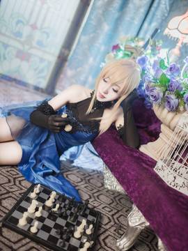 《FateGrand Order》extella saber礼服 C O S P L A Y_【fateextella】saber 蓝礼服 ver (9)