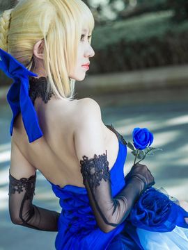 《FateGrand Order》extella saber礼服 C O S P L A Y_FateExtella Saber 蓝礼服 cos (4)