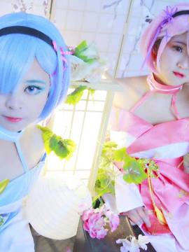 《Re从零开始的异世界生活》拉姆蕾姆祭典和服 C O S P L A Y_0001