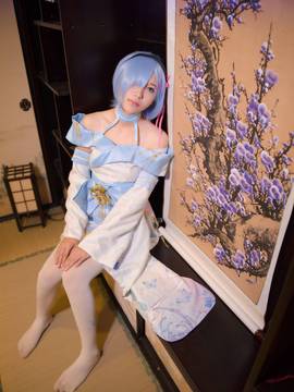 《从零开始》蓝色和服雷姆 C O S P L A Y_要和雷姆一起看樱花吗 (3)